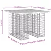 Tömörfa kerti asztal gabion mintával 100 x 102 x 72 cm Douglas