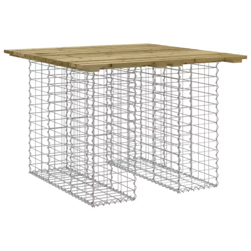 Gabion mintás kerti asztal impregnált fenyőfa 100 x 102 x 72 cm