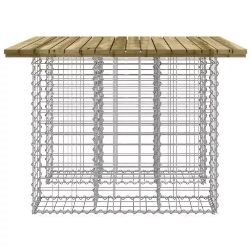 Gabion mintás kerti asztal impregnált fenyőfa 100 x 102 x 72 cm