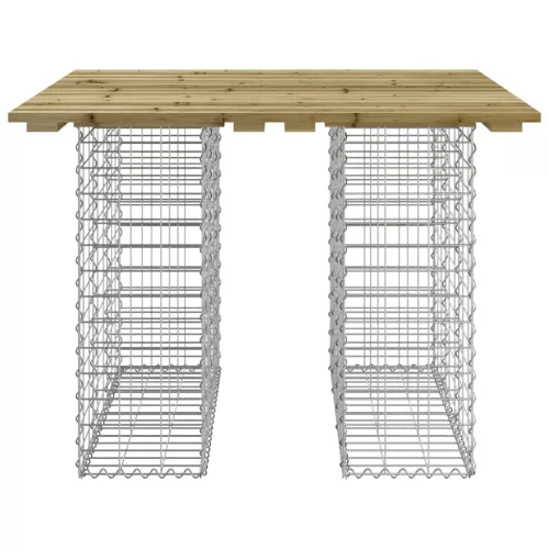 Gabion mintás kerti asztal impregnált fenyőfa 100 x 102 x 72 cm