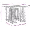 Gabion mintás kerti asztal impregnált fenyőfa 100 x 102 x 72 cm