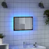 Sonoma tölgy szerelt fa LED-es fürdőszobatükör 60 x 8,5 x 38 cm