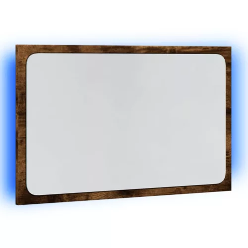 Sonoma tölgy szerelt fa LED-es fürdőszobatükör 60 x 8,5 x 38 cm