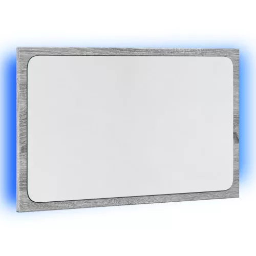 Szürke sonoma szerelt fa LED-es fürdőszobatükör 60x8,5x38 cm