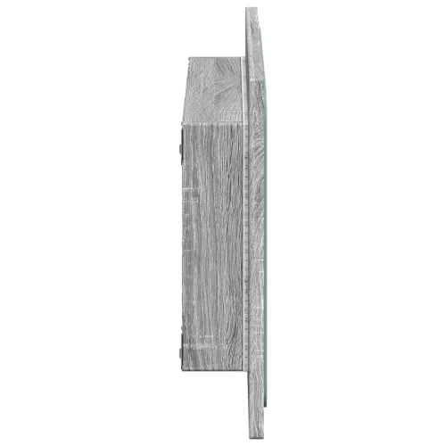 Szürke sonoma szerelt fa LED-es fürdőszobatükör 60x8,5x38 cm