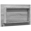 Szürke sonoma szerelt fa LED-es fürdőszobatükör 60x8,5x38 cm