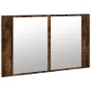 Füstös tölgy akril LED-es tükrös fürdőszobaszekrény 80x12x45 cm