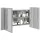 Szürke sonoma akril LED-es tükrös fürdőszobaszekrény 80x12x45cm