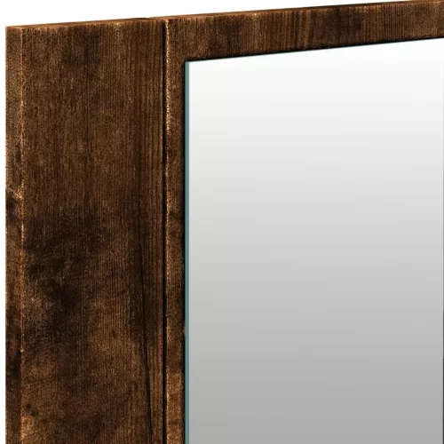 Füstös tölgy színű LED-es tükrös fürdőszobaszekrény 100x12x45cm
