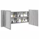 Szürke sonoma LED-es tükrös fürdőszobaszekrény 100 x 12 x 45 cm