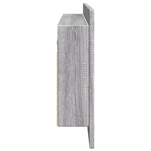 Szürke sonoma LED-es tükrös fürdőszobaszekrény 100 x 12 x 45 cm