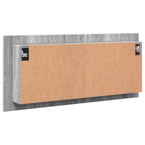 Szürke sonoma LED-es tükrös fürdőszobaszekrény 100 x 12 x 45 cm