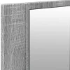 Szürke sonoma LED-es tükrös fürdőszobaszekrény 100 x 12 x 45 cm
