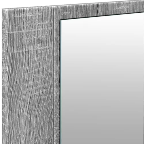 Szürke sonoma LED-es tükrös fürdőszobaszekrény 100 x 12 x 45 cm