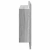 Szürke sonoma akril LED-es tükrös fürdőszobaszekrény 90x12x45cm
