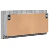 Szürke sonoma akril LED-es tükrös fürdőszobaszekrény 90x12x45cm