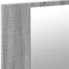 Szürke sonoma akril LED-es tükrös fürdőszobaszekrény 90x12x45cm