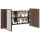 Barna tölgy akril LED-es tükrös fürdőszobaszekrény 90x12x45 cm
