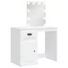 Fehér fésülködőasztal LED-lámpákkal 90x42x132,5 cm