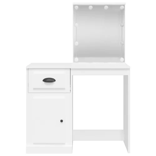 Fehér fésülködőasztal LED-lámpákkal 90x42x132,5 cm