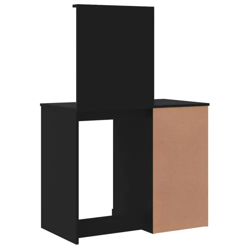 Fekete fésülködőasztal LED-lámpákkal 130 x 50 x 132,5 cm