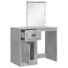 Betonszürke fésülködőasztal LED-lámpákkal 90x42x132,5 cm