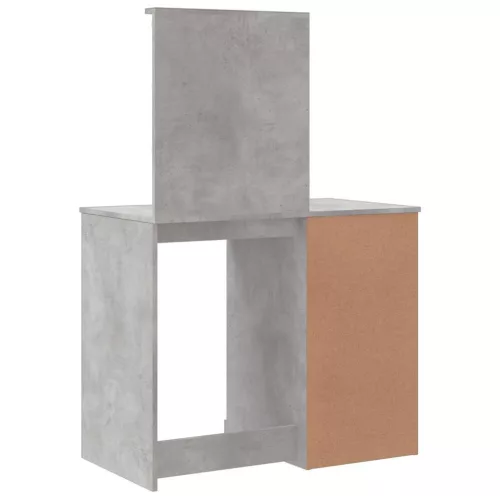 Betonszürke fésülködőasztal LED-lámpákkal 90x42x132,5 cm