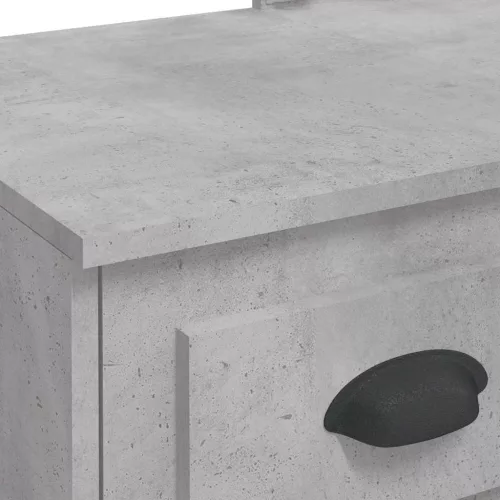 Betonszürke fésülködőasztal LED-lámpákkal 90x42x132,5 cm