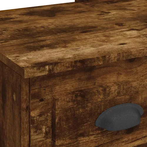 Füstös tölgy színű fésülködőasztal LED-lámpákkal 90x42x132,5 cm
