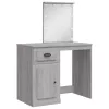 Szürke sonoma fésülködőasztal LED-lámpákkal 90x42x132,5 cm