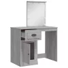 Szürke sonoma fésülködőasztal LED-lámpákkal 90x42x132,5 cm