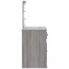 Szürke sonoma fésülködőasztal LED-lámpákkal 90x42x132,5 cm