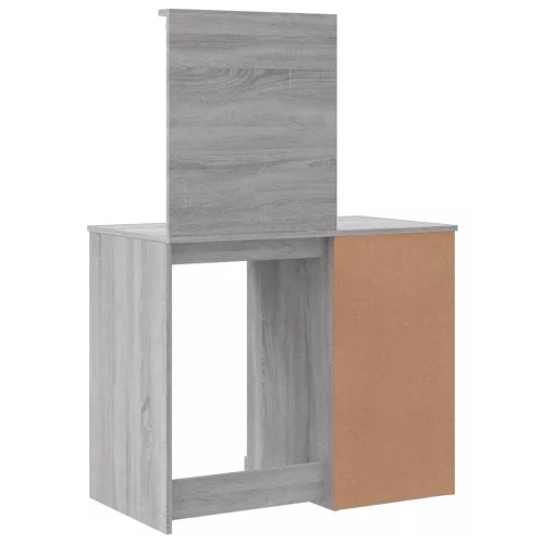 Szürke sonoma fésülködőasztal LED-lámpákkal 90x42x132,5 cm