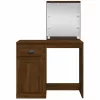 Világosbarna tölgy fésülködőasztal LED-lámpákkal 90x42x132,5 cm