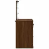 Világosbarna tölgy fésülködőasztal LED-lámpákkal 90x42x132,5 cm