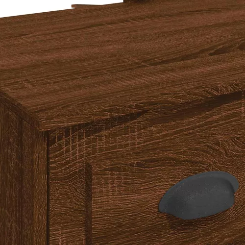 Világosbarna tölgy fésülködőasztal LED-lámpákkal 90x42x132,5 cm