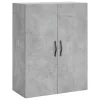 Betonszürke szerelt fa fali szekrény 69,5 x 34 x 90 cm