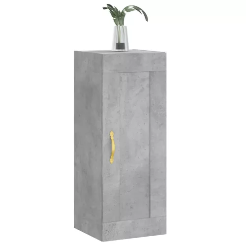 Betonszürke szerelt fa fali szekrény 34,5x34x90 cm