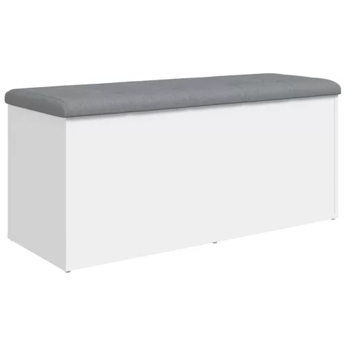 Fehér, öntött/fából készült tárolópad 102 x 42 x 45 cm