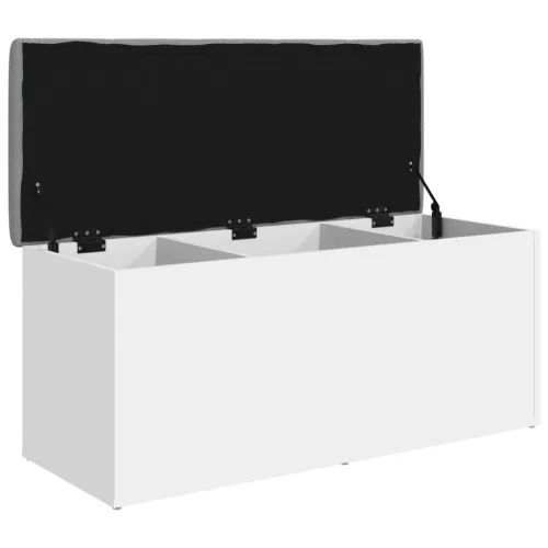 Fehér, öntött/fából készült tárolópad 102 x 42 x 45 cm