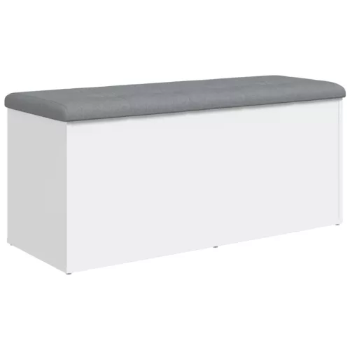 Fehér, öntött/fából készült tárolópad 102 x 42 x 45 cm