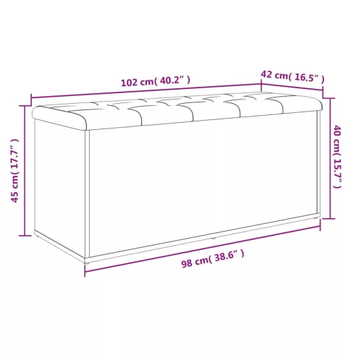 Sonoma tölgyfa tárolópad 102 x 42 x 45 cm rétegelt fa