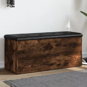   Füstös tölgy színű szerelt fa tárolópad 102 x 42 x 45 cm