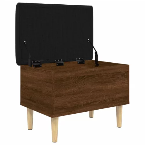 Barna tölgy színű szerelt fa tárolópad 62x42x46 cm