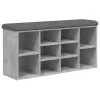 Betonszürke szerelt fa cipőtároló pad 102 x 32 x 50 cm