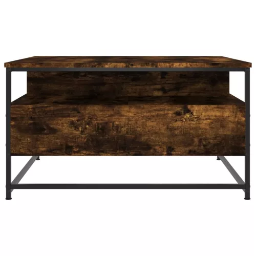 Füstös tölgy színű szerelt fa dohányzóasztal 80 x 80 x 45 cm