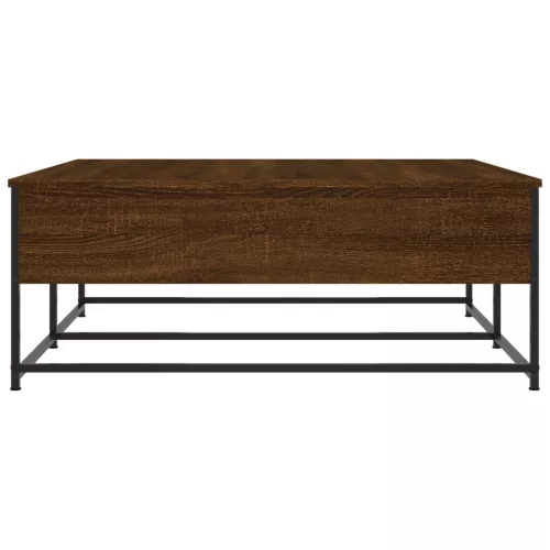 Barna tölgyszínű szerelt fa dohányzóasztal 100 x 99 x 45 cm