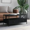 Fekete szerelt fa dohányzóasztal 100 x 51 x 45 cm