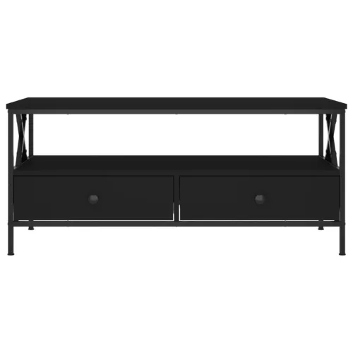 Fekete szerelt fa dohányzóasztal 100 x 51 x 45 cm