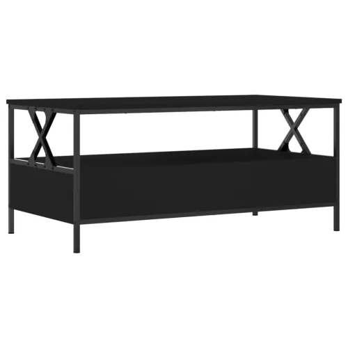 Fekete szerelt fa dohányzóasztal 100 x 51 x 45 cm